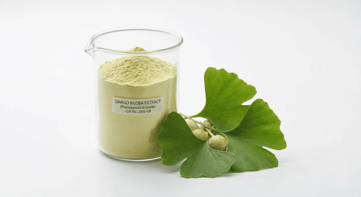 Ginkgo Biloba Extract concept illustration, not a batch sample
