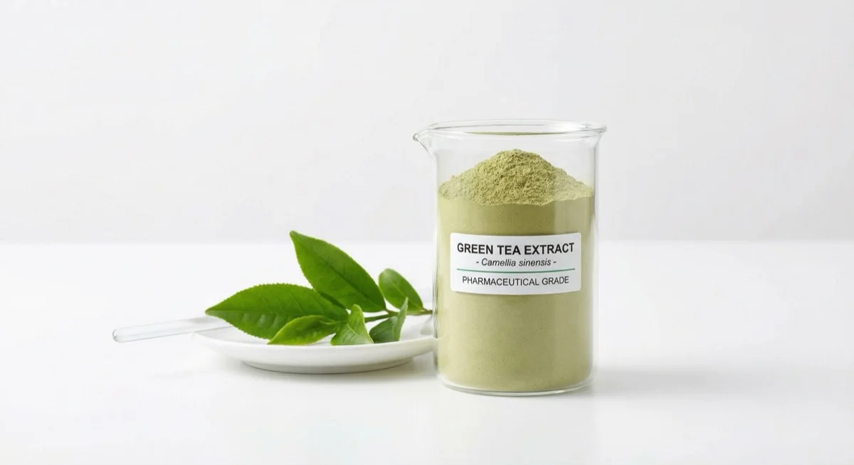 Green Tea Extract concept illustration, not a batch sample