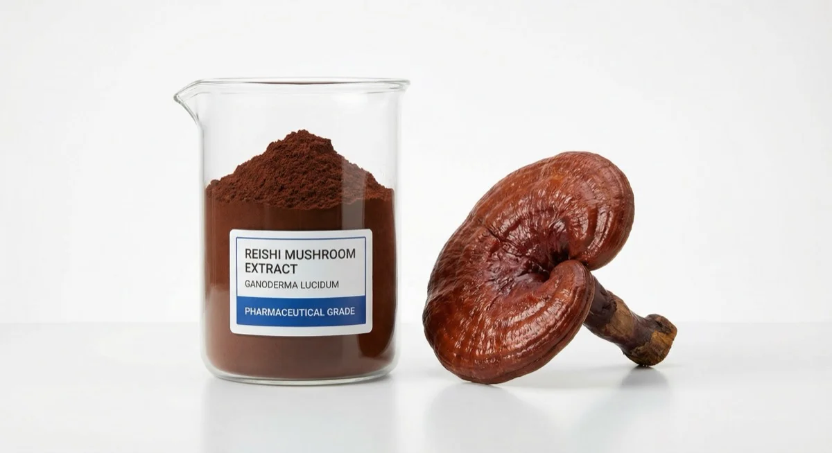 Reishi Mushroom Extract concept illustration, not a batch sample