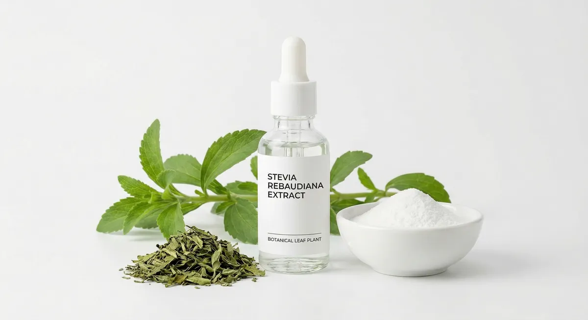 Stevia Glycoside Extract concept illustration, not a batch sample